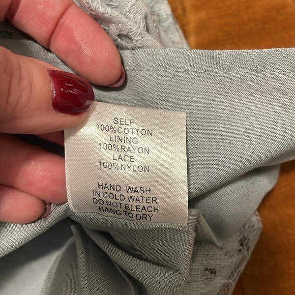 Joh Apparel Sage Blue Eyelet Lace Top size L - Picture 6 of 6